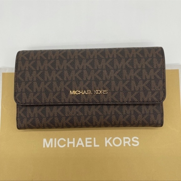 Michael Kors Handbags - Michael Kors Trifold Wallet Brown Leather